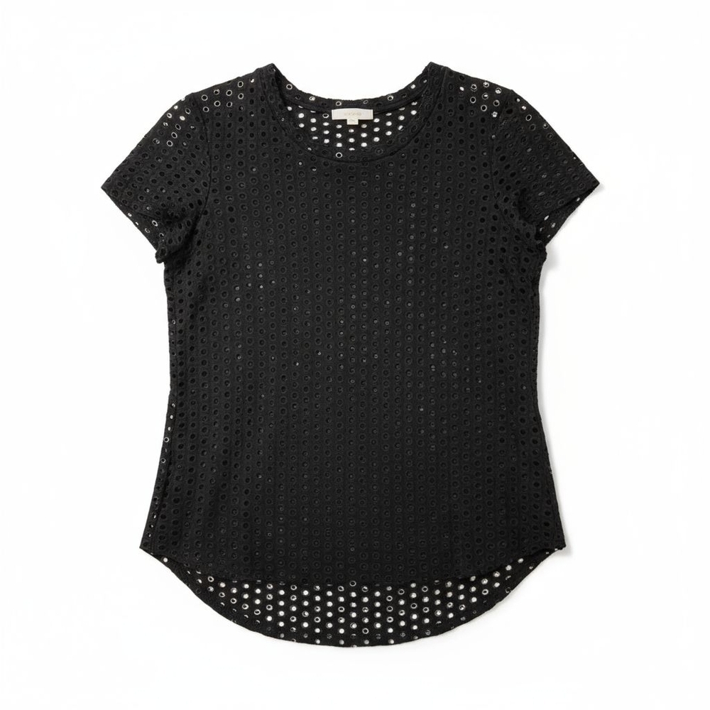 Wilfred Black Short Sleeve Cut Out Tee